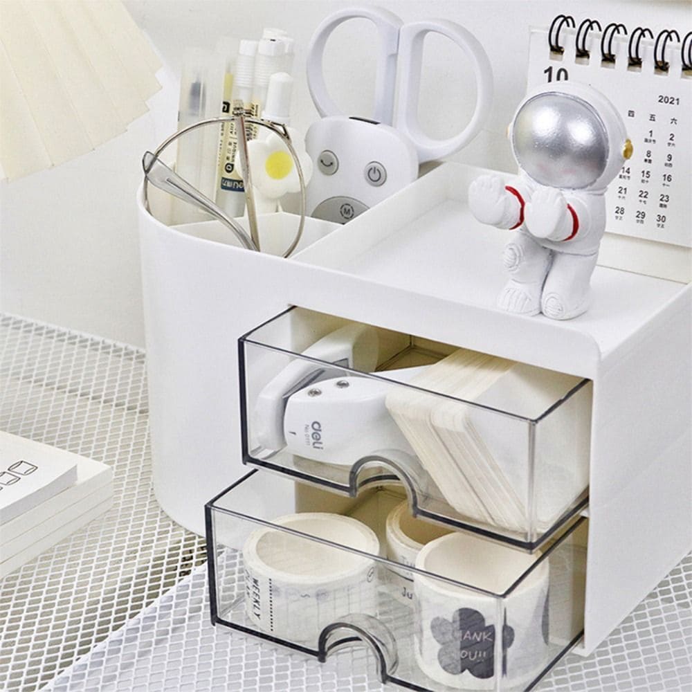 2 Drawers Simple Pen Holder, Multifunction Pencil Storage Box, Student Office Stationary Organizer, Transparent Drawer Storage Organizer, Large Capacity Sundries Storage Box, Countertop Transparent Cabinet Desk Organizer 2 Drawers Simple Pen Holder, Multifunction Pencil Storage Box, Student Office Stationary Organizer, Transparent Drawer Storage Organizer, Large Capacity Sundries Storage Box, Countertop Transparent Cabinet Desk Organizer